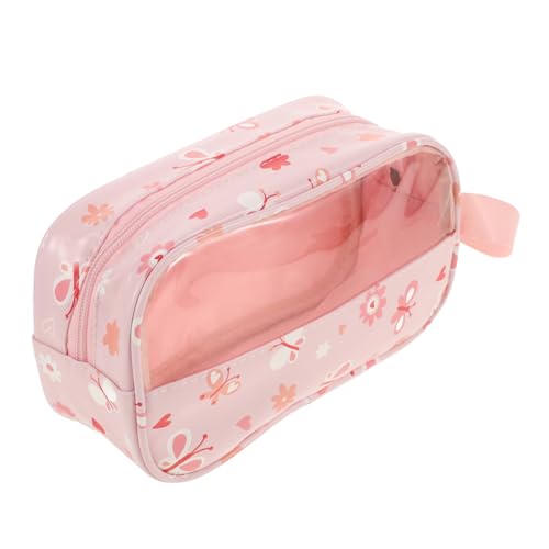 SAFIGLE Transparente Wiederverwendbare Kosmetiktasche Mit Reißverschluss Halbtransparenter Reise-Make-up-Organizer Für Damen wasserdichte Aufbewahrungstasche Für Kosmetikprodukte von SAFIGLE