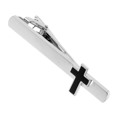 SAFIGLE Krawattenklammer Herren Kupfer mit Kreuzmotiv Leicht und Robust Hält Krawatte Sicher für Hochzeit Business und Formelle Anlässe Eleganter Silberner Necktie Clip von SAFIGLE