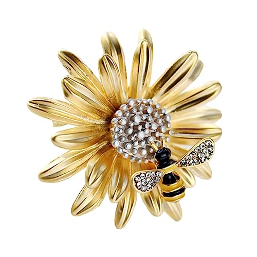 SAFIGLE Kreative Daisy Biene Brosche aus Leichte Anstecknadel Modisches Accessoire für Mäntel Kleider und Schals Vielseitig Tragbar bei Festen und Besonderen Anlässen von SAFIGLE