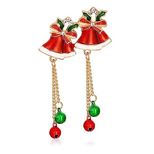 SAFIGLE Kreative Weihnachtsbrosche mit Glockenmotiv Rote Zirkonia Anstecknadel Kleidungsspitze Festliche Dekoration für Jacken Schals und Hüte für Weihnachtsfeiern von SAFIGLE