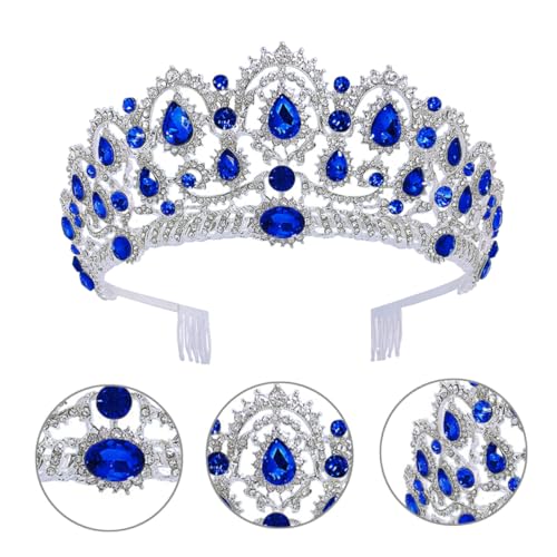 SAFIGLE Kristall Hochzeitskrone Damen Tiara Haarschmuck Für Hochzeiten Geburtstagsfeiern Und Feiern Elegantes Und Stabiles Design Mit Zierkamm Schimmernde Strass-applikationen Nicht Verbla von SAFIGLE