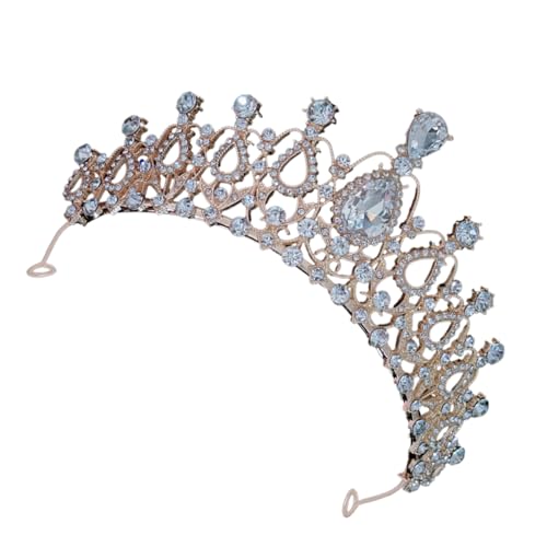SAFIGLE Kristallkronen-tiara Blumenmädchen-kopfbedeckungen Für Die Hochzeit Blumenmädchenkronen Für Hochzeiten Mädchen Tiara Geburtstag Blumenmädchen Accessoires Tiara-krone Golden Strass von SAFIGLE