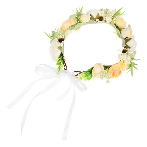 SAFIGLE Kunstkranz Stirnband Für Mädchen Blumenkranz Krone Mit Naturgetreuen Blumen Und Blättern Blumenkrone Für Fotoshootings Geburtstage Mottopartys Und Festivals von SAFIGLE