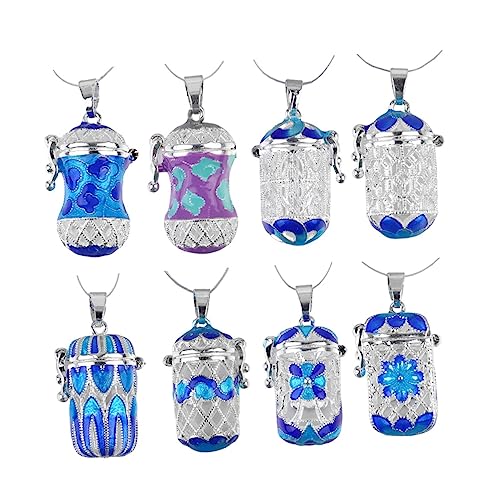 SAFIGLE Hängender Aromatherapie-anhänger Aus Kupfer Quadratisches Design Halter Für Ätherische Öle Diy Parfüm-nacklace Tragbares Etui Für Duftkugeln Blau von SAFIGLE