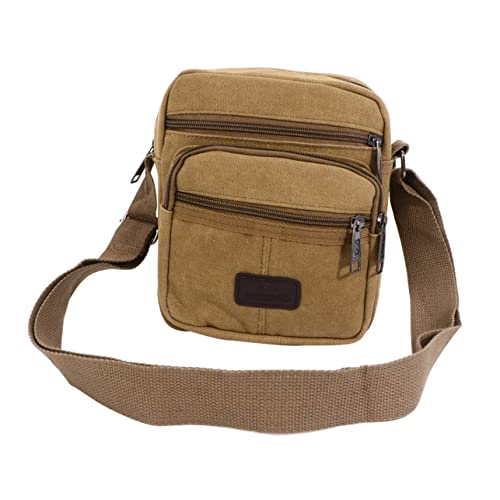 SAFIGLE Multifunktionale Canvas Umhängetasche Für Herren Strapazierfähige Modetasche Kompakte Schultertasche 23x19x7cm Verstellbarer Riemen Für Freizeit Und Reisen von SAFIGLE