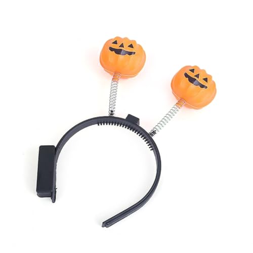 SAFIGLE LED-Kürbis-Stirnband LED-Kürbisbopper Halloween-Haarbänder Halloween-Haargummis haarreif halloween haarreifen halloween leucht haarreif LED-Kürbis-Haarband Geisterkopf Spielzeug von SAFIGLE