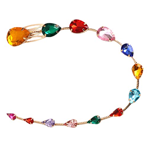 SAFIGLE Lange Quasten Haarspange mit Strasssteinen Haarkette für Damen Hochzeits Haarschmuck Haarverlängerung Haar Accessoire für Besondere Anlässe von SAFIGLE