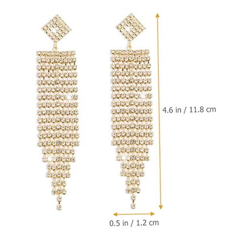 SAFIGLE Lange Strass Quasten Ohrringe Damen Leichte Alloy Ohrhänger mit Funkelnden Kristallen Hautfreundlich Statement Accessoires für Alltag und Fest von SAFIGLE