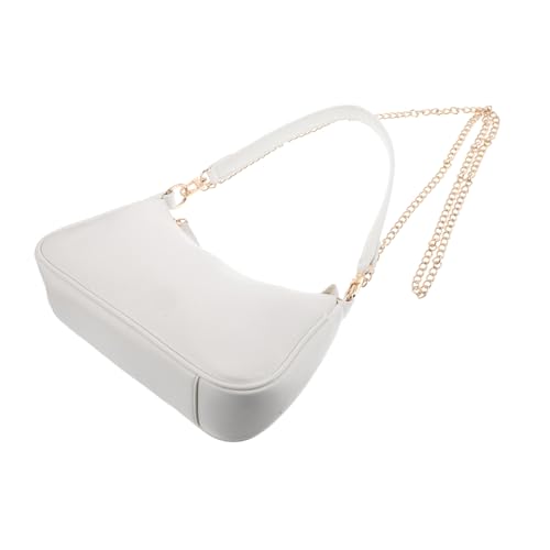 SAFIGLE Leder Umhängetasche Schultertasche Trendy Schultertasche Unterarmtasche Für Damen Unterarm Clutch Bag Für Reisen Frau Tragetasche Unterarmtasche Damen Weiß von SAFIGLE