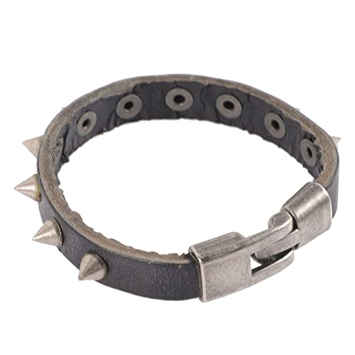 SAFIGLE Lederarmband Punk Armband mit Nieten für Herren und Damen Cooles Spiked Manschettenarmband für Gothic Style und Partys von SAFIGLE