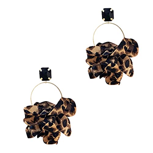 SAFIGLE Leopard Print Ohrringe Damen Großer Retro Ohrhänger Dangler Statement Schmuck Kreatives für Party und Alltag von SAFIGLE