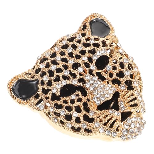 SAFIGLE Leopardkopf-brosche mit Funkelnden Strasssteinen Modische Anstecknadel für Hemdkragen und Schal Eleganter Tierbroschen-schmuck für Damen und Herren Luxuriöses Accessoire mit von SAFIGLE