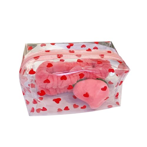 SAFIGLE Transparente Kosmetiktasche Aus Pu-Leder Reißfest Tragbare Schminktasche Für Frauen Und Mädchen Reisen Im Urlaub Zur Schule Für Outdoor-aktivitäten Mit Reißverschluss Für von SAFIGLE