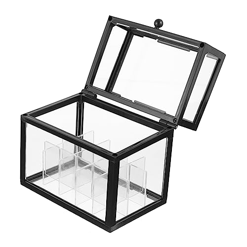 SAFIGLE Lippenstift Aufbewahrungsbox mit Deckel Kosmetik Organizer für Schreibtisch Staubdicht und für Lippenstifte Lippenpflege und Make Up Großes Fassungsvermögen Schwarz von SAFIGLE