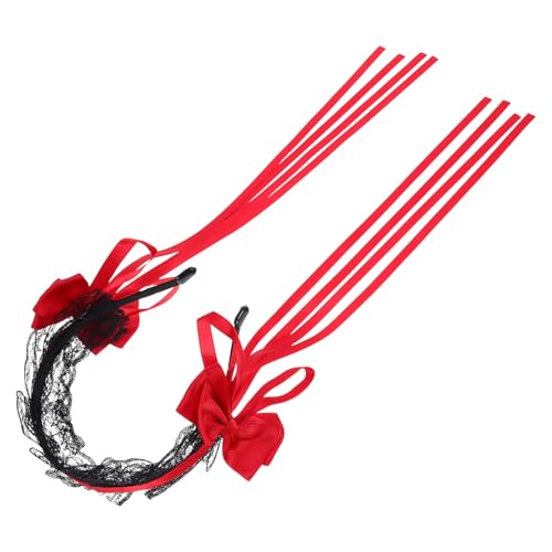 SAFIGLE Lolita Stirnband Mit Schleife Und Haarspangen Spitze Kopfbedeckung Für Damen Romantisch Für Cosplay-partys Und Alltag von SAFIGLE