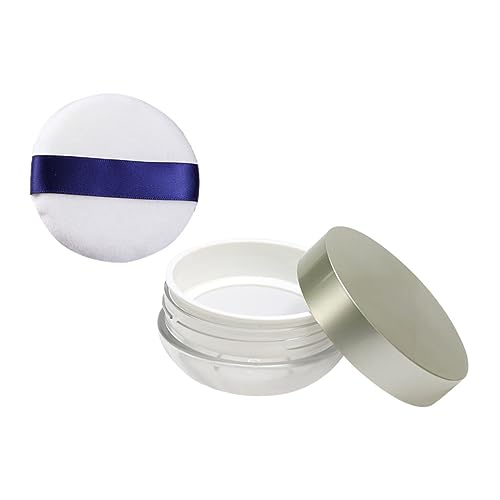 SAFIGLE Lose Puder Make-up Box Mit Puder Puff Für Damen Kosmetik Aus Hochwertigem Material Netzdesign Für Einfache Puderaufnahme Und Dosierung Leicht Und Kompakt Zum Einfachen Transport von SAFIGLE