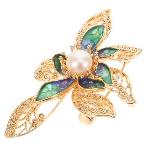 SAFIGLE Lotusblume Brosche mit Perlen und Strass Metall Anstecknadel für Braut Hochzeit Damen Schmuck Dekoratives Abzeichen für Kleid Hut Jacke von SAFIGLE