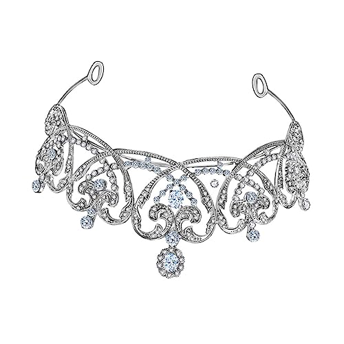 SAFIGLE Luxuriöse Brautkrone mit Funkelnden Kristallen Langlebiges Hartes Legierungsmaterial Eleganter Hochzeitsschmuck Vielseitiges Haarschmuck Accessoire für Hochzeiten Partys und von SAFIGLE
