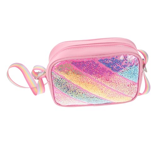 SAFIGLE Mädchen Handtasche Süße Umhängetasche Mit Pailletten Regenbogen Prinzessinnen Geldbörse Für Meerjungfrauen Partys Verstellbarer Riemen Shopping Reisen von SAFIGLE