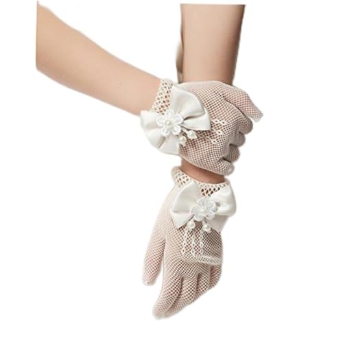 SAFIGLE WeißE Spitzenhandschuhe FüR MäDchen - Elegante Brauthandschuhe FüR Hochzeiten Taufen KostüMpartys Und BlumenmäDchen von SAFIGLE