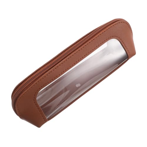 SAFIGLE Make-up Pinsel Organizer Tasche PU mit Reißverschluss Transparente Kosmetiktasche für Eyeliner Lidschatten Lippenstift Kompakt Robust Leicht für Reisen und Alltag von SAFIGLE