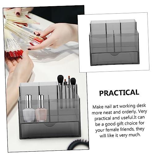 SAFIGLE Manicure Organizer Aufbewahrungsbox mit Transparenter Nageltools Organizer Kompakte Desktop Storage Box für Nagelkunst Make Up und Zubehör von SAFIGLE