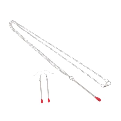SAFIGLE Streichholzform Schmuck Set Damen Inklusive Ohrringe Und Halskette Kreativ Spielerisch Minimalistisch Für Lässige Und Formelle Anlässe von SAFIGLE