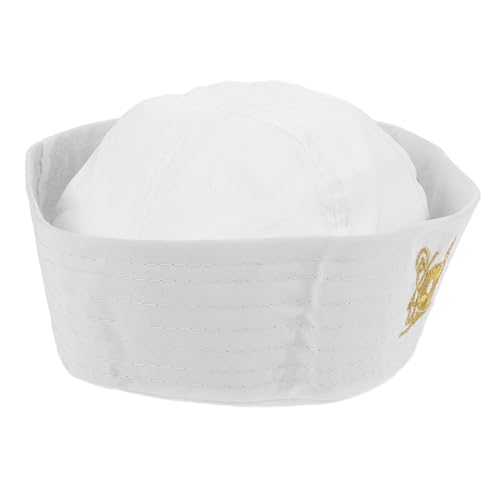 SAFIGLE Matrosenmütze - Weiß Umrandet Rund - Kapitänsmütze Für Boote - Cosplay-mütze Für Männer von SAFIGLE