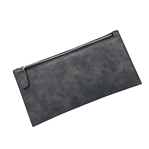 SAFIGLE Mattes Schlichtes Damen-geldbörsen-Design Mit Reißverschluss Pu-Leder Modische Geldbörse Für Damen Hellgrau von SAFIGLE