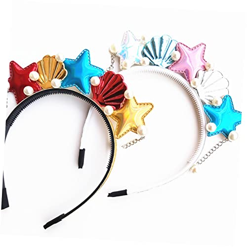 SAFIGLE Meerjungfrau Haarreif Seestern Design Leichter Haarschmuck Rotes Kostümaccessoire für Mädchen Geeignet für Karneval Strand und Partyszenarien von SAFIGLE