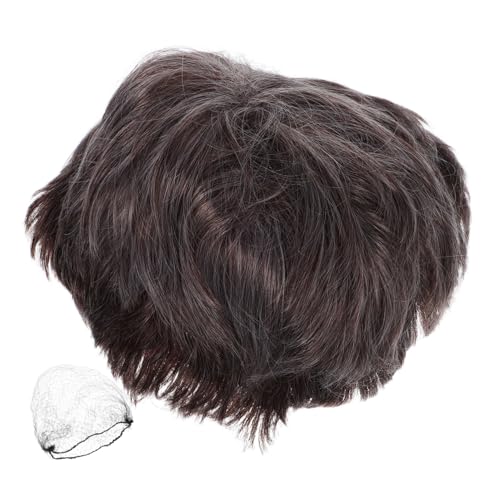 SAFIGLE Men's Kurzhaar Perücke Echt Haar Optik Seitenscheitel Atmungsaktiv Leicht Pflegeleicht Für Halloween Kostüm Alltag von SAFIGLE