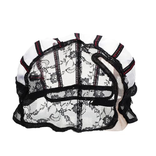 SAFIGLE Mesh-Hut mit Spitzenband Netze Perückenkappe zur Perückenherstellung Spitzenperücken elastisch Spitzennetz für Haarnetz für Perücke Haarnetzperücke Sport Schwarz von SAFIGLE
