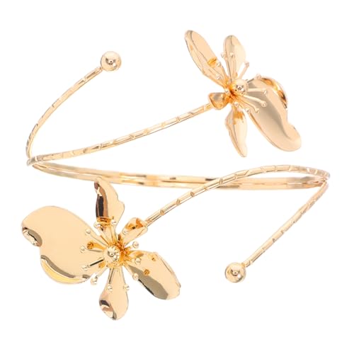 SAFIGLE Metall Blüten Armreif Damen Offener Verstellbarer Armreif Schmuck Elegantes Armband für Partys Hochzeit Alltag von SAFIGLE