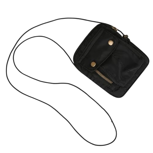 SAFIGLE Mini Canvas Crossbody Bag Damen Verstellbar Multifunktional Modisch Kleine Umhängetasche Schwarz für Alltag Shopping Kosmetik mit Stabilem Griff von SAFIGLE