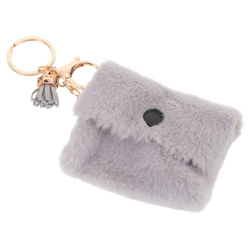 SAFIGLE Mini Plüsch Geldbörse mit Schlüsselring Weiche Münztasche mit Sicherem Verschluss Kompakter Organizer für Münzen Schlüssel und Kleine Gegenstände Robustes Material für Handtasche von SAFIGLE