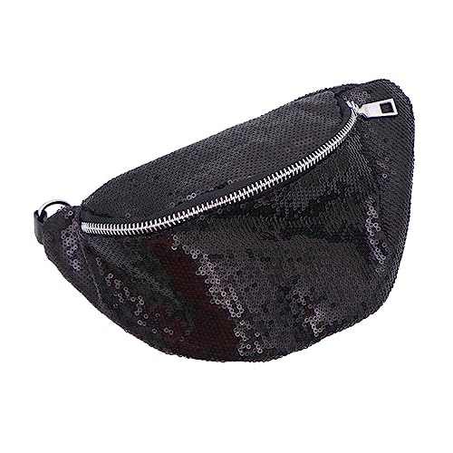 SAFIGLE Mode Pailletten Hüfttasche Gürteltasche Für Damen Und Herren Vielseitige Umhängetasche Für Reisen Sport Und Freizeit Schwarz von SAFIGLE