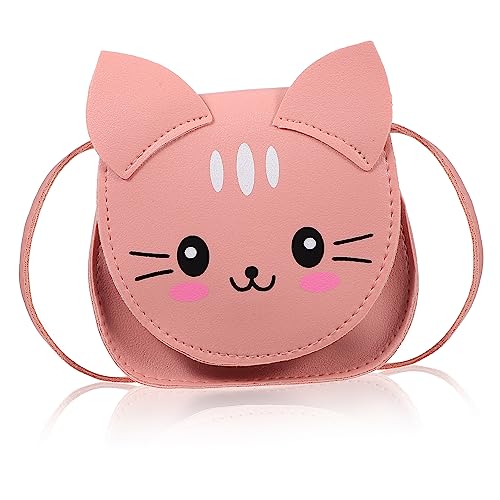 SAFIGLE Moderne Mädchen Umhängetasche PU Kleiner Süßer Katzen Crossbody Bag für Reisen und Alltag Rosa von SAFIGLE