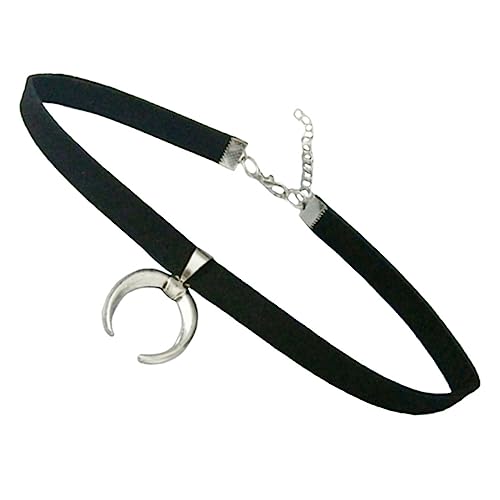 SAFIGLE Schwarzes Mond- Für Zierlicher Choker Aus Legierung Mit Mondanhänger Für Vollmondfeierlichkeiten Und Feiertage von SAFIGLE