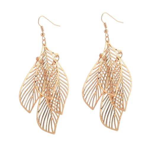 SAFIGLE Multi Layer Hohe Ohrringe Damen Stil Hohle Tropfen Ohrschmuck Elegant Modisch Für Party Geburtstag Valentinstag von SAFIGLE