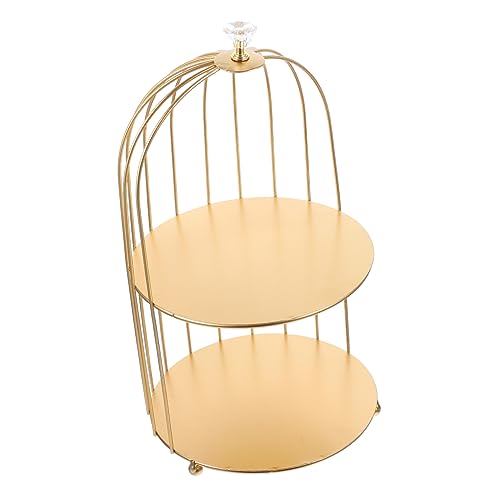 SAFIGLE Multifunktionales Kosmetik Aufbewahrungsregal aus Zweistöckiger Organizer für Make Up und Hautpflegeprodukte Dekorativer Vogelkäfig Stil mit Perlen Stabil für Badezimmer und von SAFIGLE