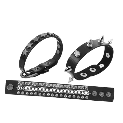 SAFIGLE Multilayer Punk Armband mit Nieten Kunstleder Verstellbarer Rocker Bangle für Männer und Frauen für Festivals und Alltag Modisches Accessoire Schwarz SAFIGLE Multilayer Punk Armband mit Nieten Kunstleder Verstellbarer Rocker Bangle für Männer und Frauen für Festivals und Alltag Modisches Accessoire Schwarz von SAFIGLE
