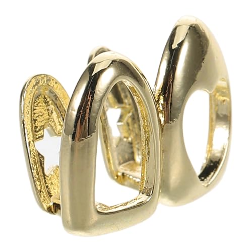 SAFIGLE Goldene Hip-hop Zahnkappen Mit Herzausschnitt Party-accessoire Für Frauen Gefälschte Zahngrills Daily Use Accessoire von SAFIGLE