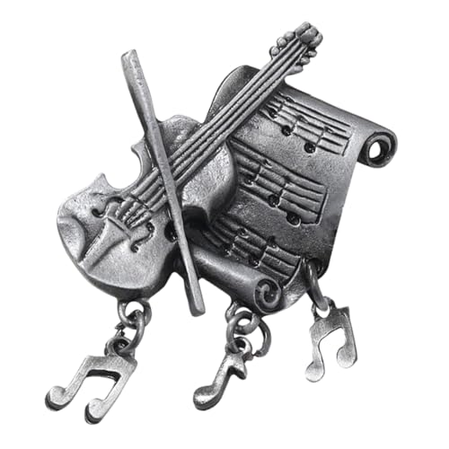 SAFIGLE Musiknotenbrosche Vintage Brosche Broschennadel Gitarrenbroschen Hut Reversnadel Metallbrosche Stift Dekorative Anstecknadel Hutbrosche Pin-ästhetik Gitarrenstift Zinklegierung von SAFIGLE