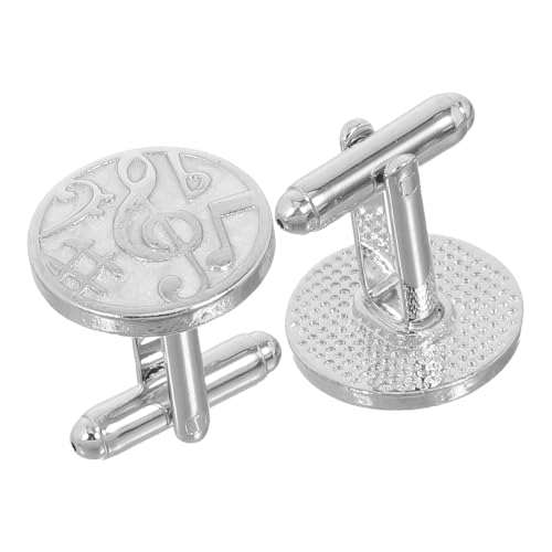 SAFIGLE Musikthema Manschettenknöpfe Musik Manschettenknöpfe Schmuck Zubehör für Musiknoten Französisches Hemd Manschettenknacken Legierung Silber von SAFIGLE