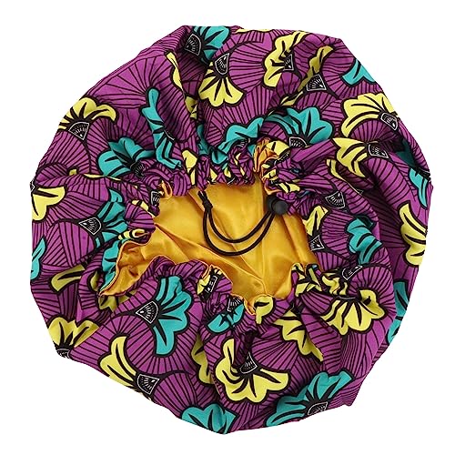 SAFIGLE Nachtmütze mit verstellbarer Schnalle Haubenkappe aus Satin Haarhaube aus Seide schlafende Haarhaube Turban-Mütze Kopftuch Mütze Frauen schlafen Make-up-Haarkappe Schlafmütze von SAFIGLE