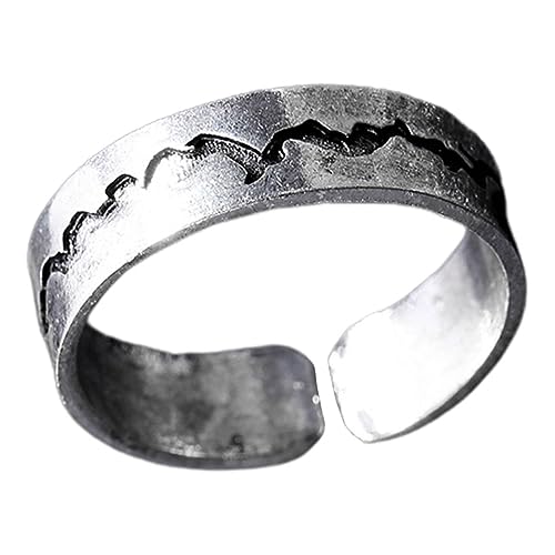 SAFIGLE Nachtleuchtender Ring Aus Antikem Silber Stilvoller Kreativer Fingerring Modischer Fingerschmuck Mit Öffnung Verstellbarer Ring Für Langlebigen Gebrauch von SAFIGLE