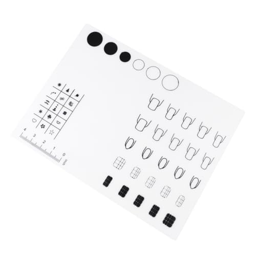 SAFIGLE Nagelkunst Silikonmatte Maniküre Stamping Matte mit Nail Sticker Guide zum Üben von Nagellack für Kreative Designs Leicht zu Reinigen Lagern von SAFIGLE