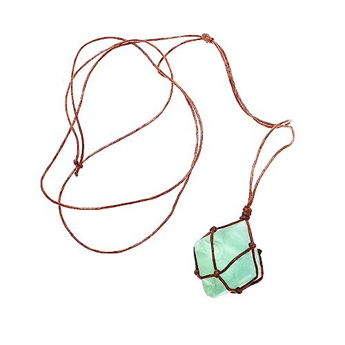 SAFIGLE Naturstein Halskette Kristallanhänger Unregelmäßigem Rohstein Verstellbar für Damen und Herren mit Wachsseil für Alltag und Besondere Anlässe von SAFIGLE