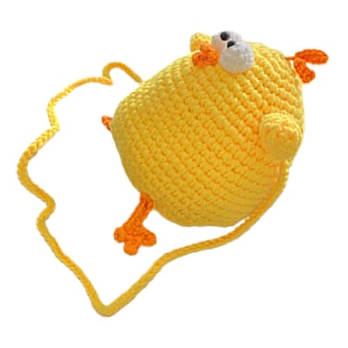 SAFIGLE Niedliche Umhängetasche Gehäkelte Cartoon Küken Geldbörse Handgewebte für Accessoire für Verschiedene Anlässe von SAFIGLE