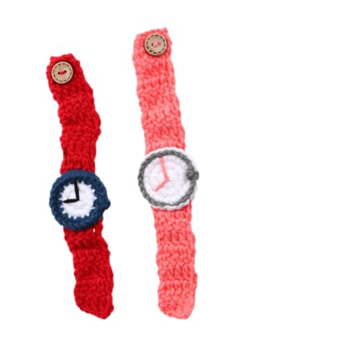 SAFIGLE 2stücke Handgefertigte Cartoon Armbanduhr Für Lustige Strickuhren Als Armband Für Studenten Und Mehr - Rot SAFIGLE 2stücke Handgefertigte Cartoon Armbanduhr Für Lustige Strickuhren Als Armband Für Studenten Und Mehr - Rot von SAFIGLE